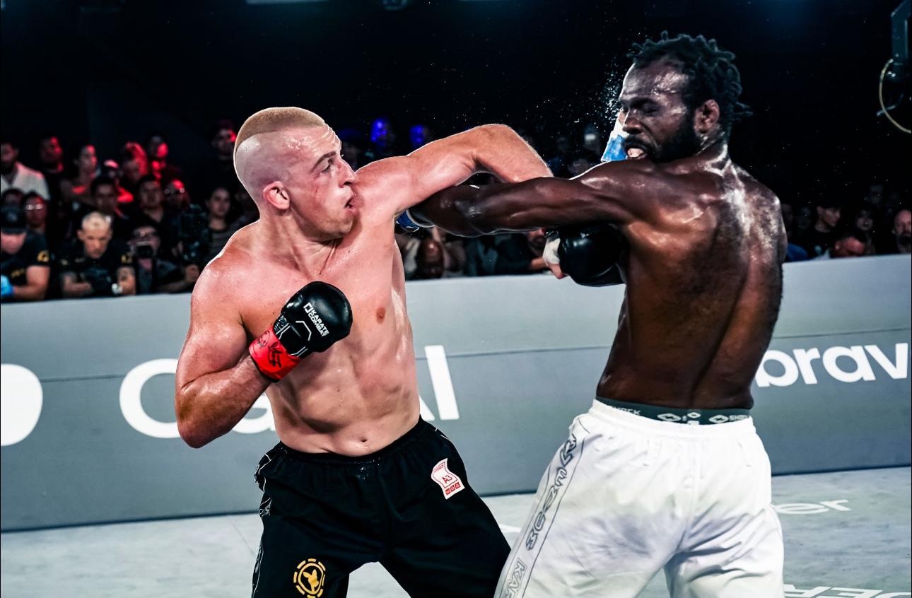Tommy Aaron throwing a strike during Karate Combat